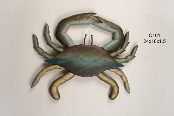  MTI Blue Crab Single Wall Hook 8.5 Inch Carved Wood : Home &  Kitchen