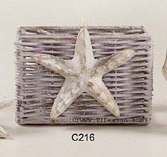Starfish Home Decor Aged White Cast Iron Starfish Napkin Holder 6" Beach Dec 