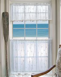 Sand Shell Curtain:45x24 Tier: White