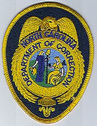 Dept. of Correction Patch (badge patch, w/ black/gold trim) (NC)