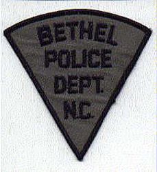 Bethel Police Patch (black/gray, triangular) (NC)